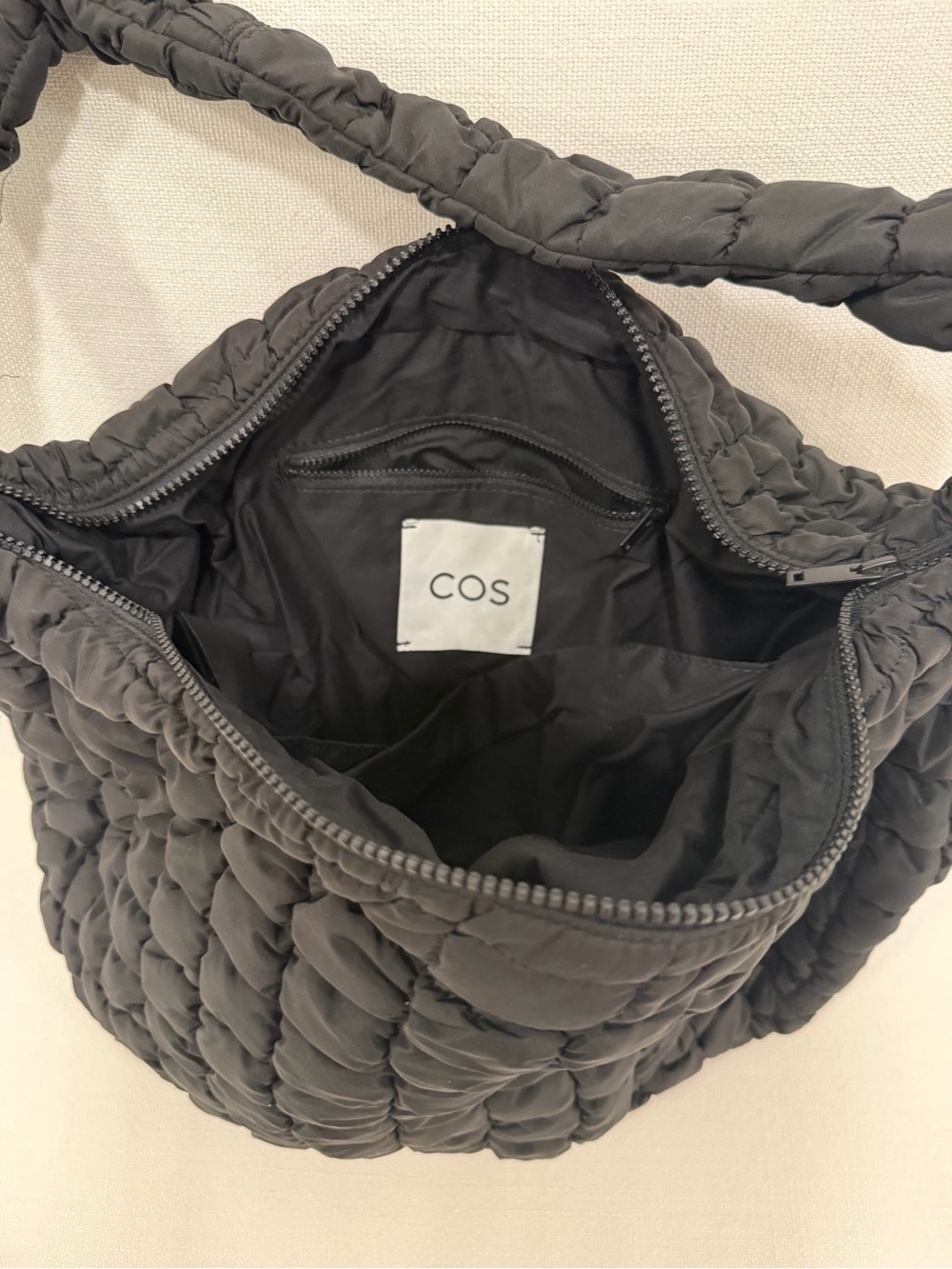COS Black Quilted Shoulder Bag with Braided Strap - Picture 2 of 2